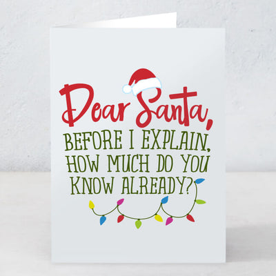 Dear Santa, Before I Explain…
