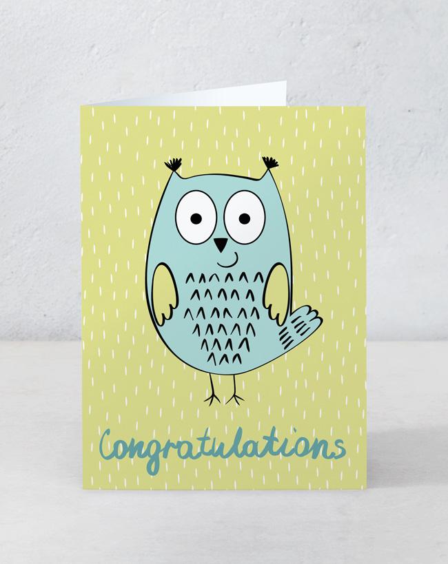 Congrats Owl - Blue