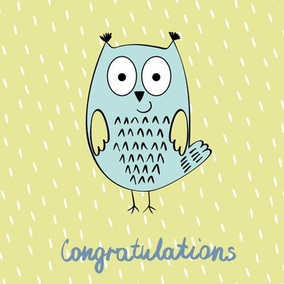 Congrats Owl - Blue