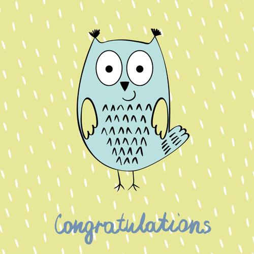 Congrats Owl - Blue