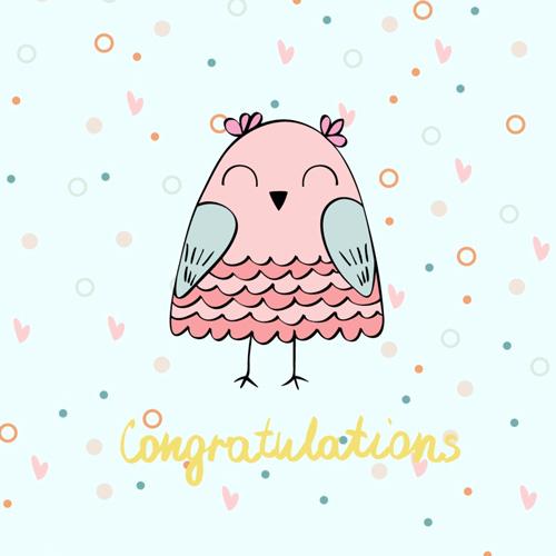 Congrats Owl - Pink