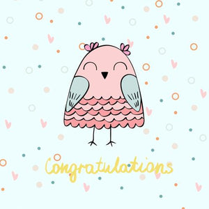 Congrats Owl - Pink