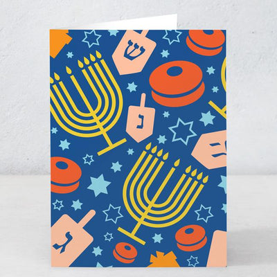 Hanukkah - Dreidels and Menorahs