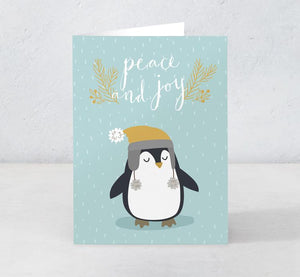 Boxed Assortment of 15 cards: Peace and Joy Penguin
