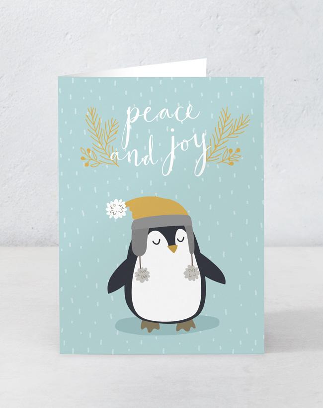 Boxed Assortment of 15 cards: Peace and Joy Penguin – SickKids Shop